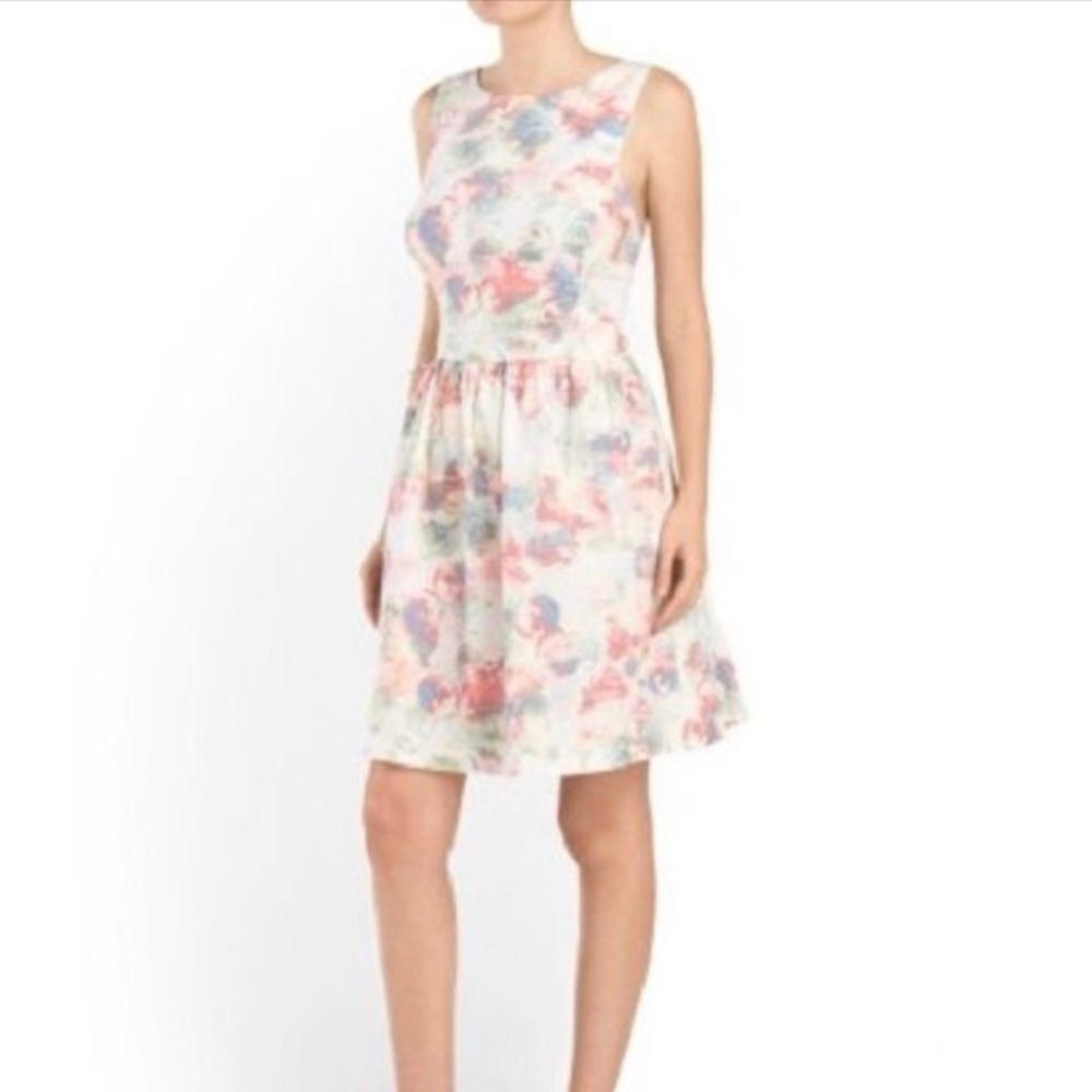Floral Cross Back Fit & Flare Dress by PIPERLIME